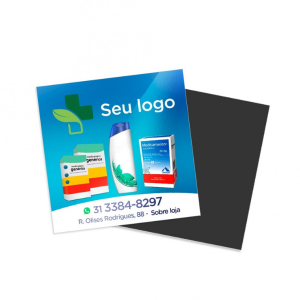 Imã de Geladeira  - Corte reto - 50x40mm Manta Magnética 0,3mm 1665g 50x40mm 4x0 Verniz Total Brilho Frente Corte Reto 